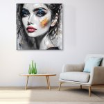 Polobarevný malovány portrét