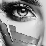 Černobílý malovaný portrét 