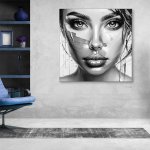 Černobílý malovaný portrét 